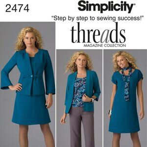 Simplicity 2474 Women's Dress or Top, Pants, Jacket, Scarf Sizes 20W-28W